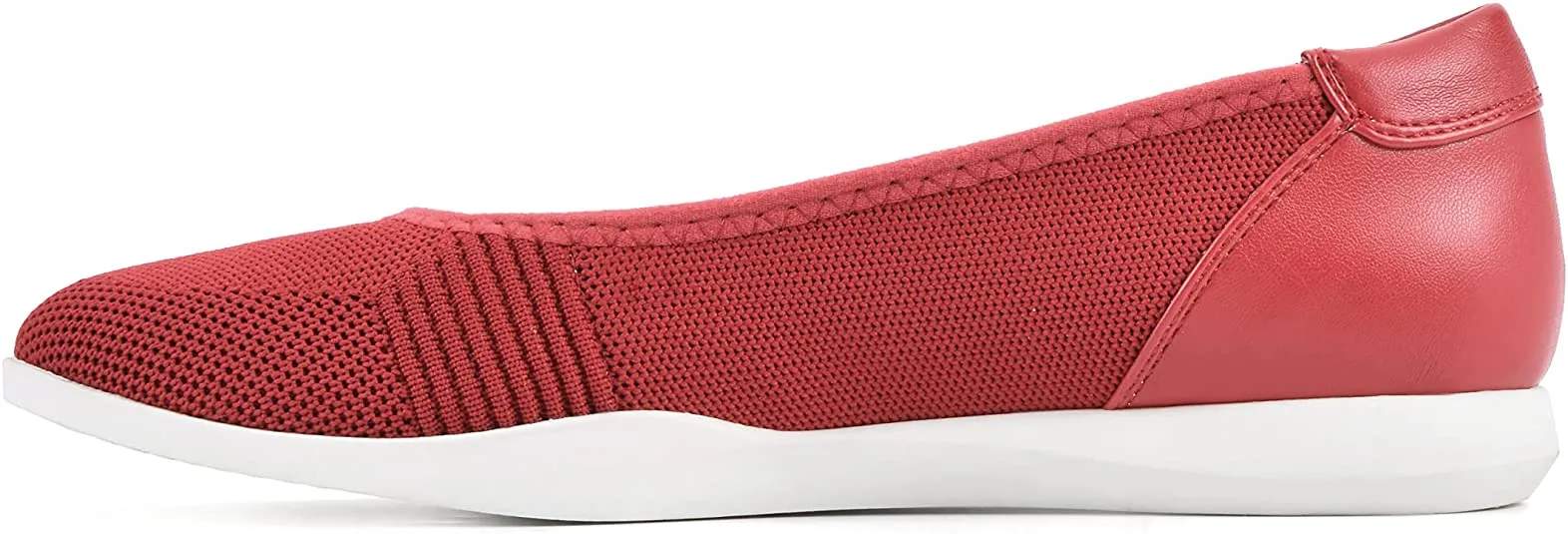 Pavlina Encrypted Flats by Casual Cloud-based Knit Ballet Comfort Mountain Red/Knit/Fab Cliffs White