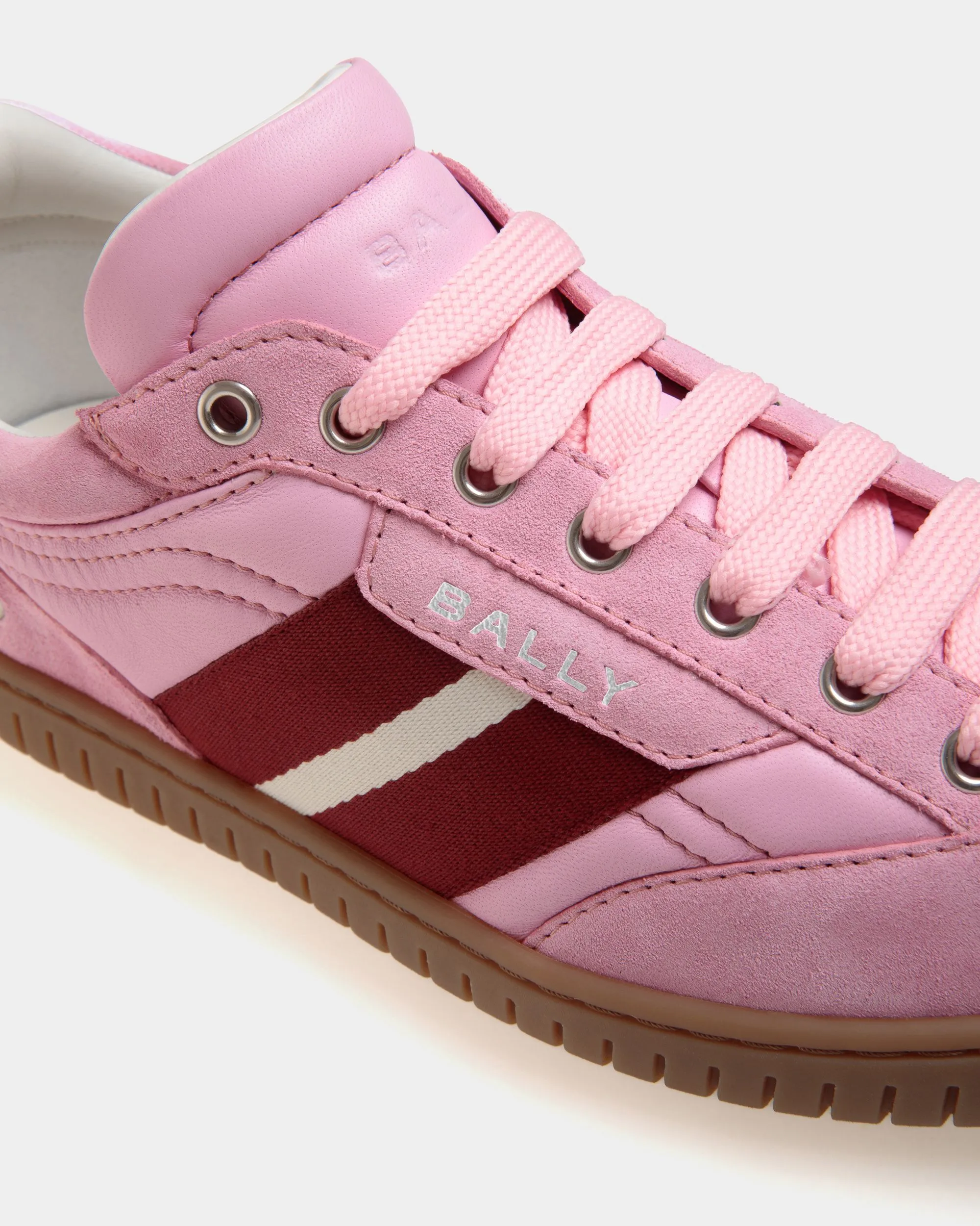 Player Sneaker in Pink Leather and Suede
