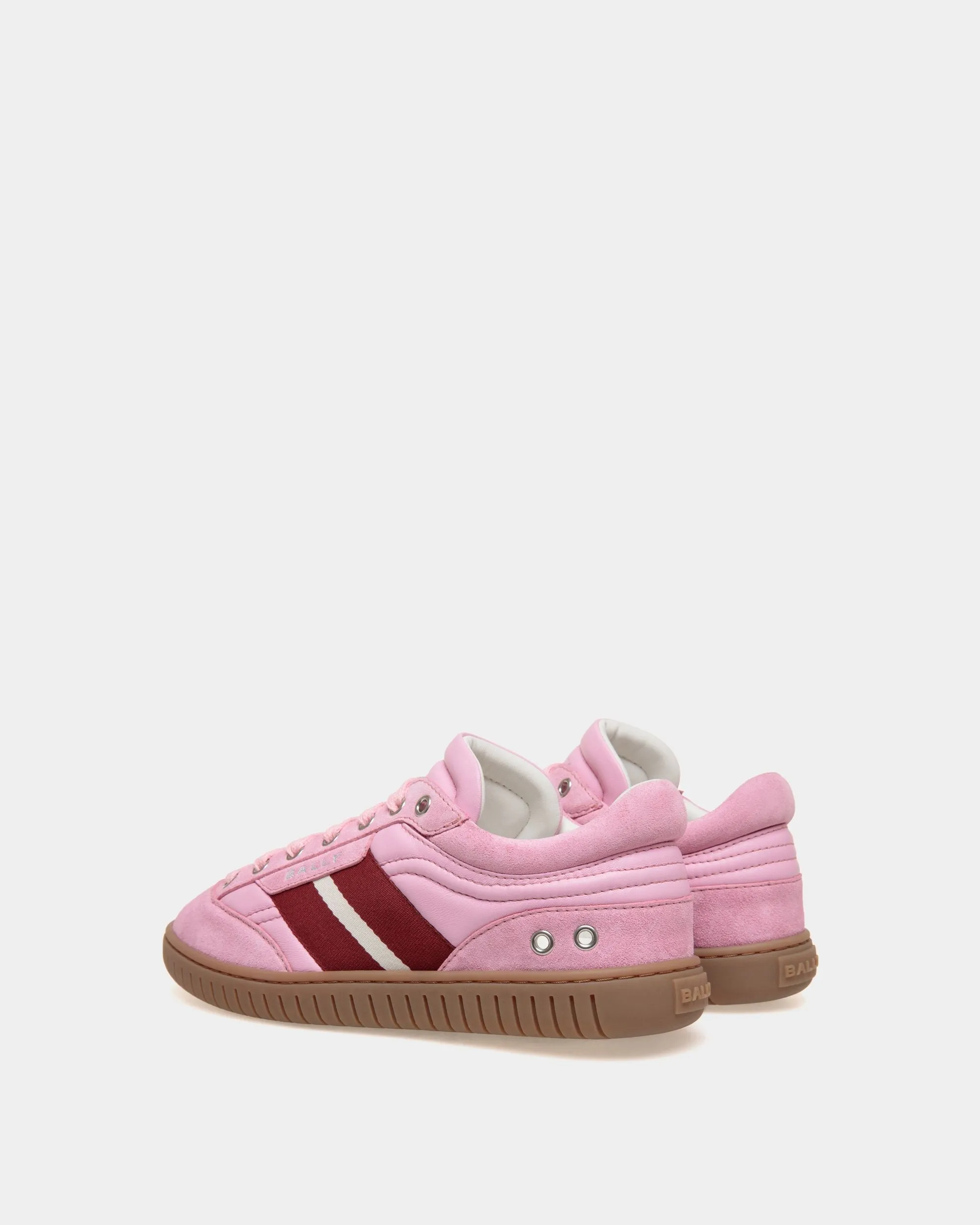 Player Sneaker in Pink Leather and Suede