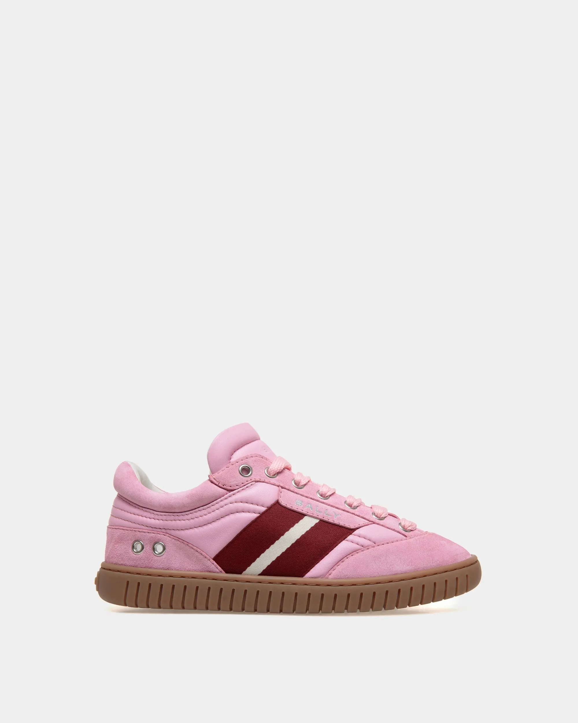Player Sneaker in Pink Leather and Suede