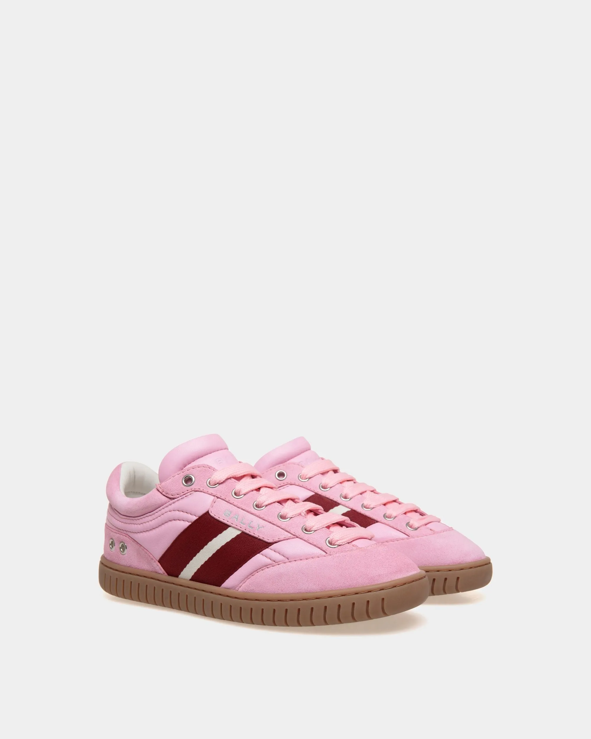 Player Sneaker in Pink Leather and Suede