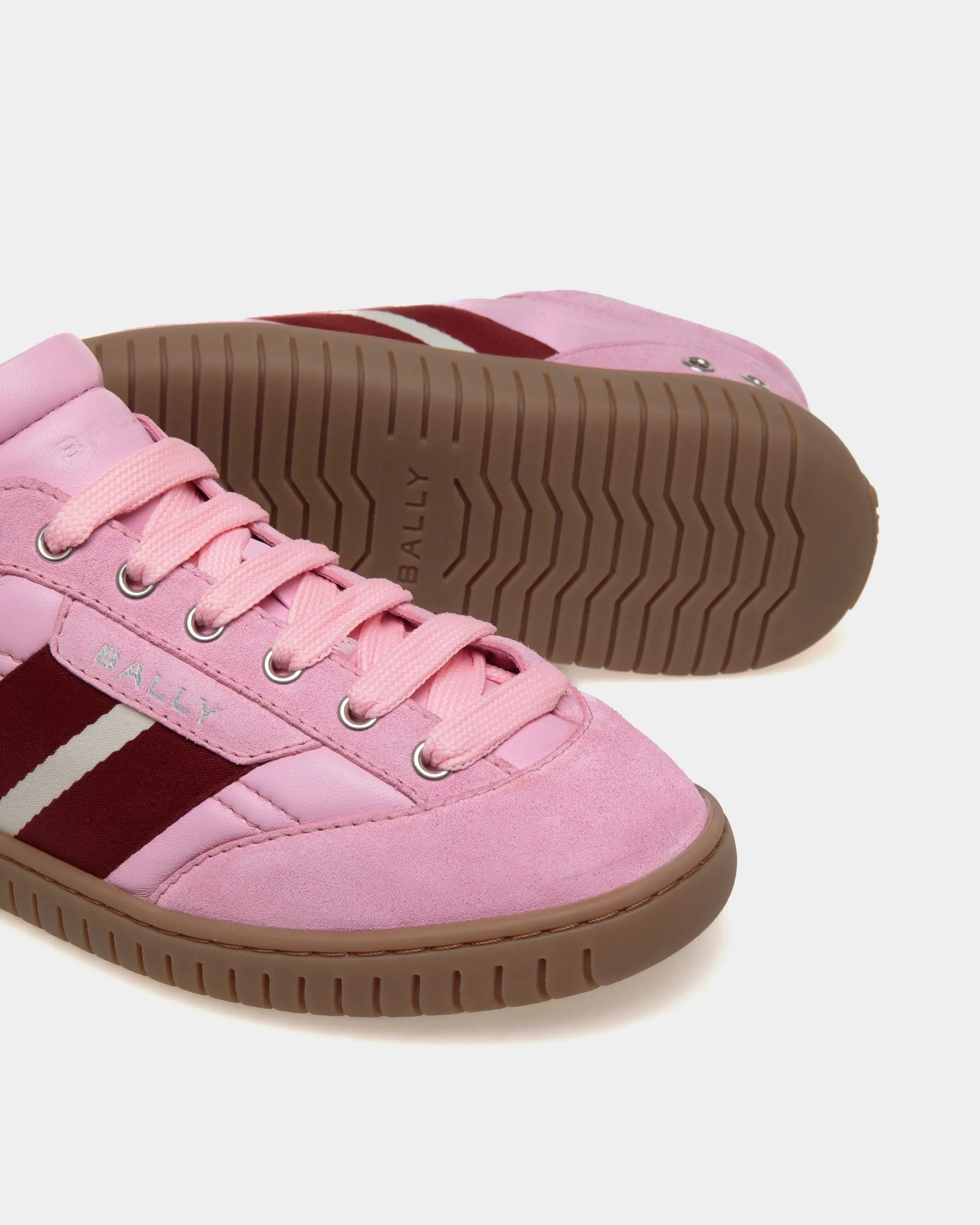 Player Sneaker in Pink Leather and Suede