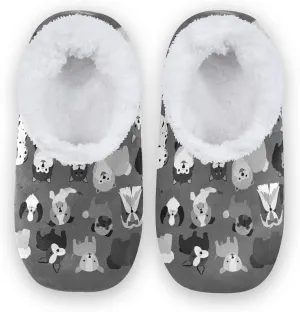 Poeticcity Unisex Fuzzy House Slippers, Warm Fur Lining Shoes, Non-Slip Memory Foam Slippers M-XXL