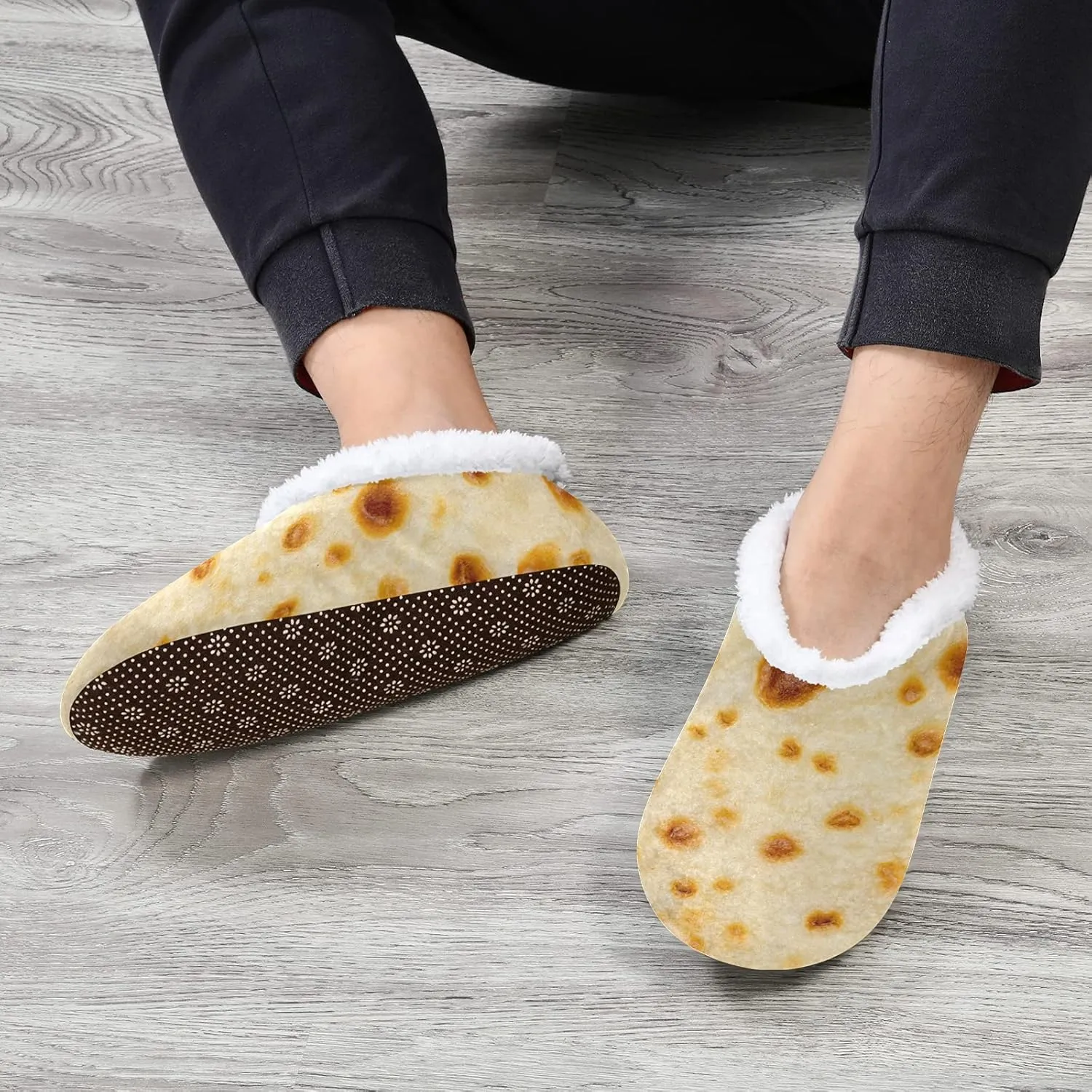 Poeticcity Unisex Fuzzy House Slippers, Warm Fur Lining Shoes, Non-Slip Memory Foam Slippers M-XXL