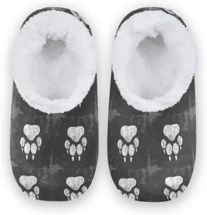 Poeticcity Unisex Fuzzy House Slippers, Warm Fur Lining Shoes, Non-Slip Memory Foam Slippers M-XXL