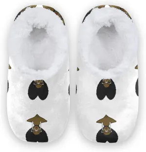 Poeticcity Unisex Fuzzy House Slippers, Warm Fur Lining Shoes, Non-Slip Memory Foam Slippers M-XXL