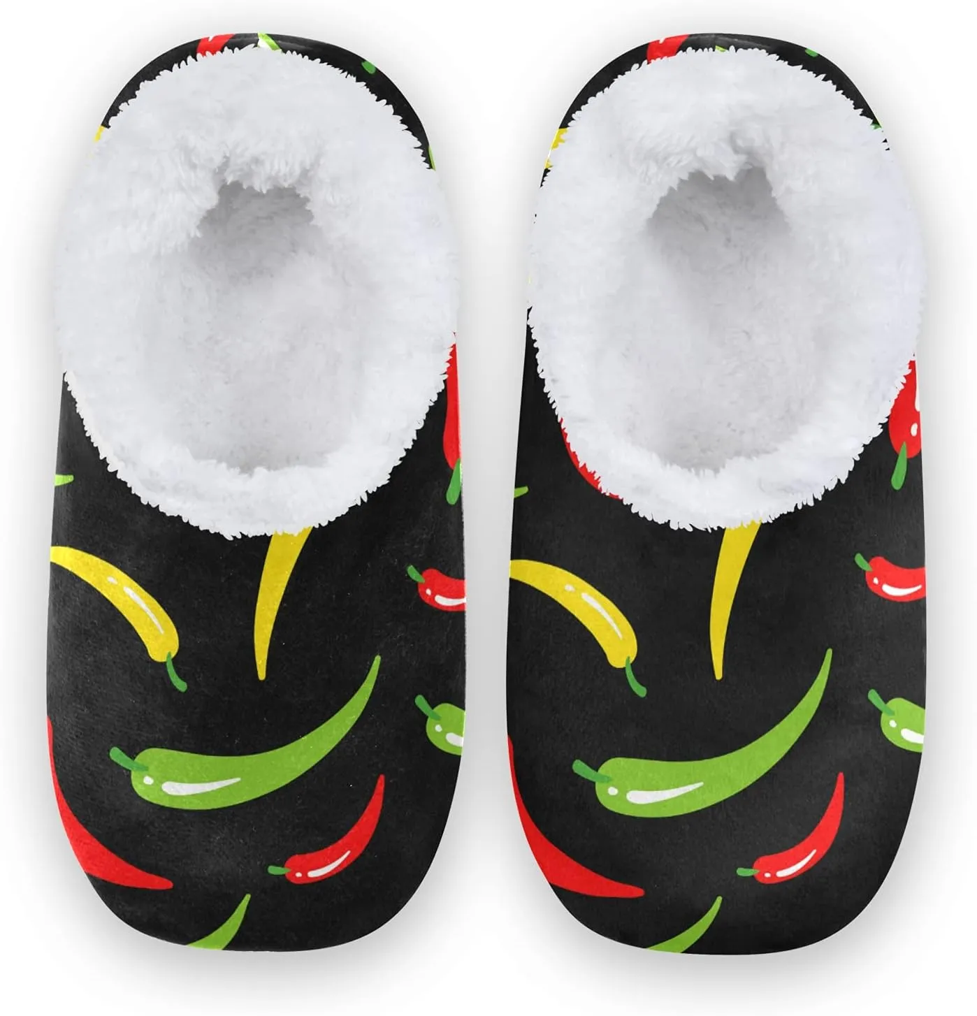 Poeticcity Unisex Fuzzy House Slippers, Warm Fur Lining Shoes, Non-Slip Memory Foam Slippers M-XXL