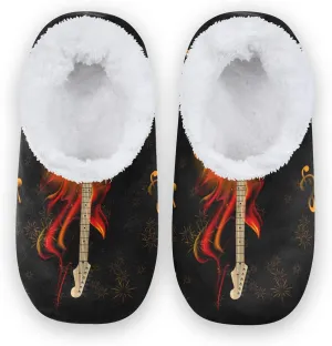 Poeticcity Unisex Fuzzy House Slippers, Warm Fur Lining Shoes, Non-Slip Memory Foam Slippers M-XXL