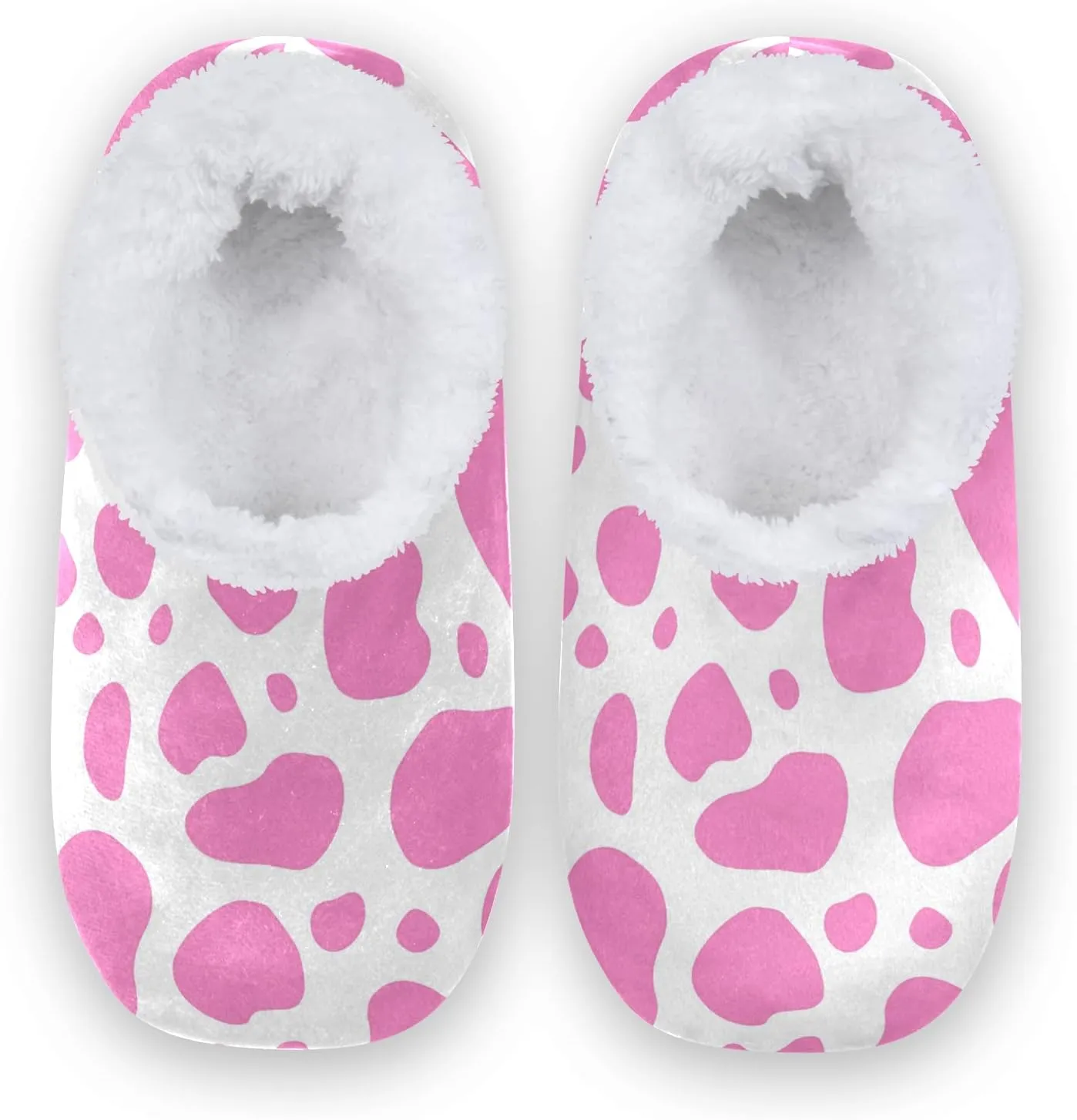Poeticcity Unisex Fuzzy House Slippers, Warm Fur Lining Shoes, Non-Slip Memory Foam Slippers M-XXL