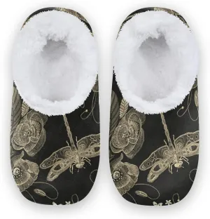 Poeticcity Unisex Fuzzy House Slippers, Warm Fur Lining Shoes, Non-Slip Memory Foam Slippers M-XXL