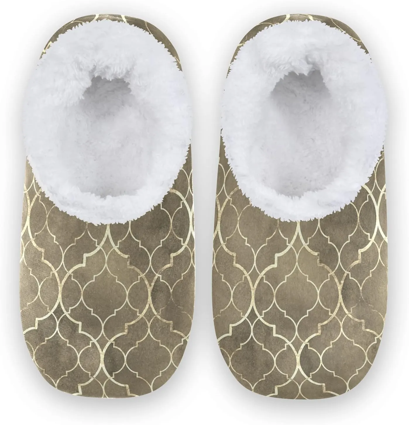 Poeticcity Unisex Fuzzy House Slippers, Warm Fur Lining Shoes, Non-Slip Memory Foam Slippers M-XXL