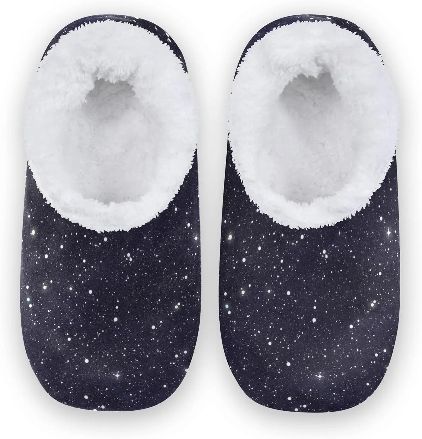 Poeticcity Unisex Fuzzy House Slippers, Warm Fur Lining Shoes, Non-Slip Memory Foam Slippers M-XXL