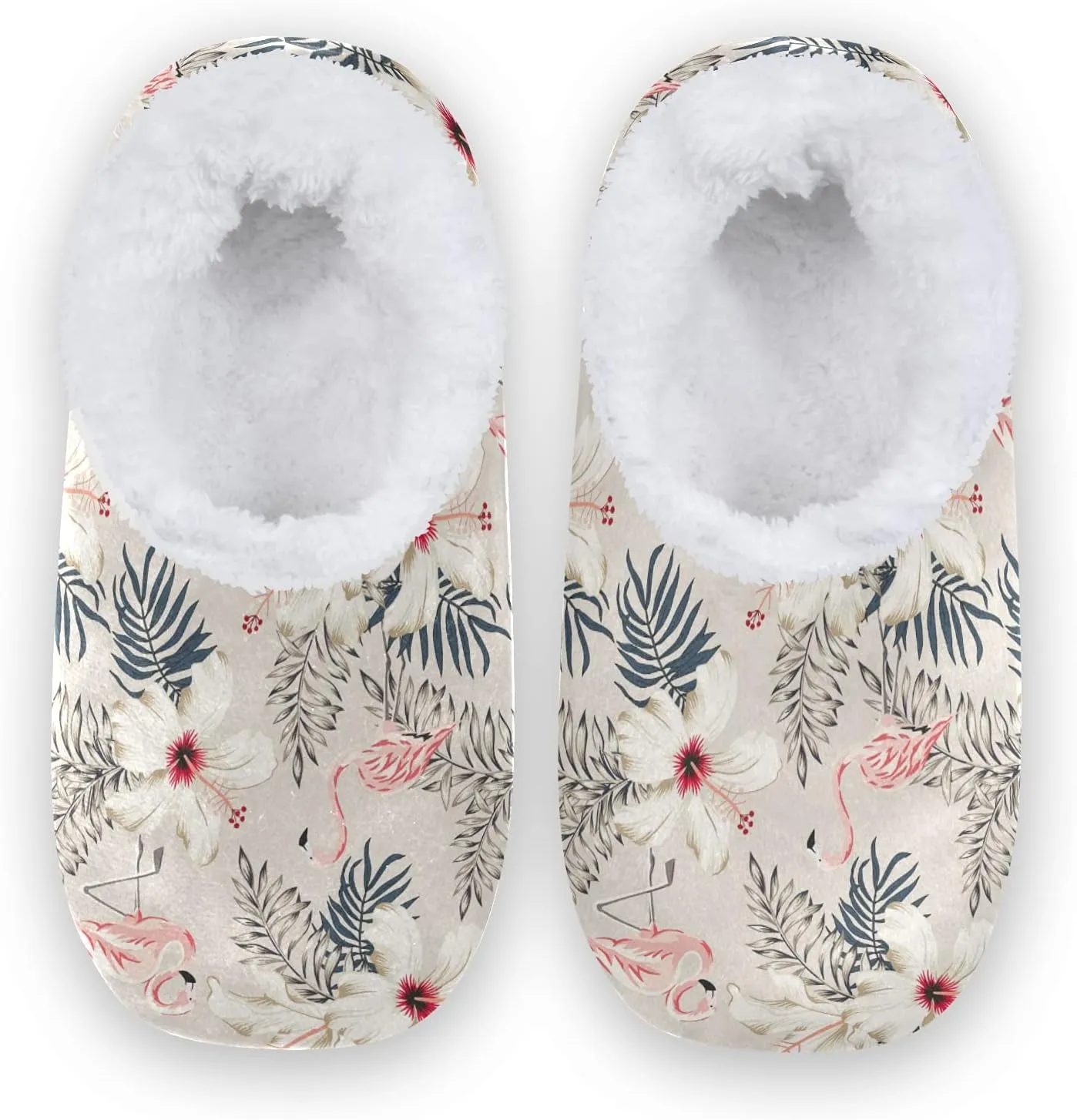 Poeticcity Unisex Fuzzy House Slippers, Warm Fur Lining Shoes, Non-Slip Memory Foam Slippers M-XXL