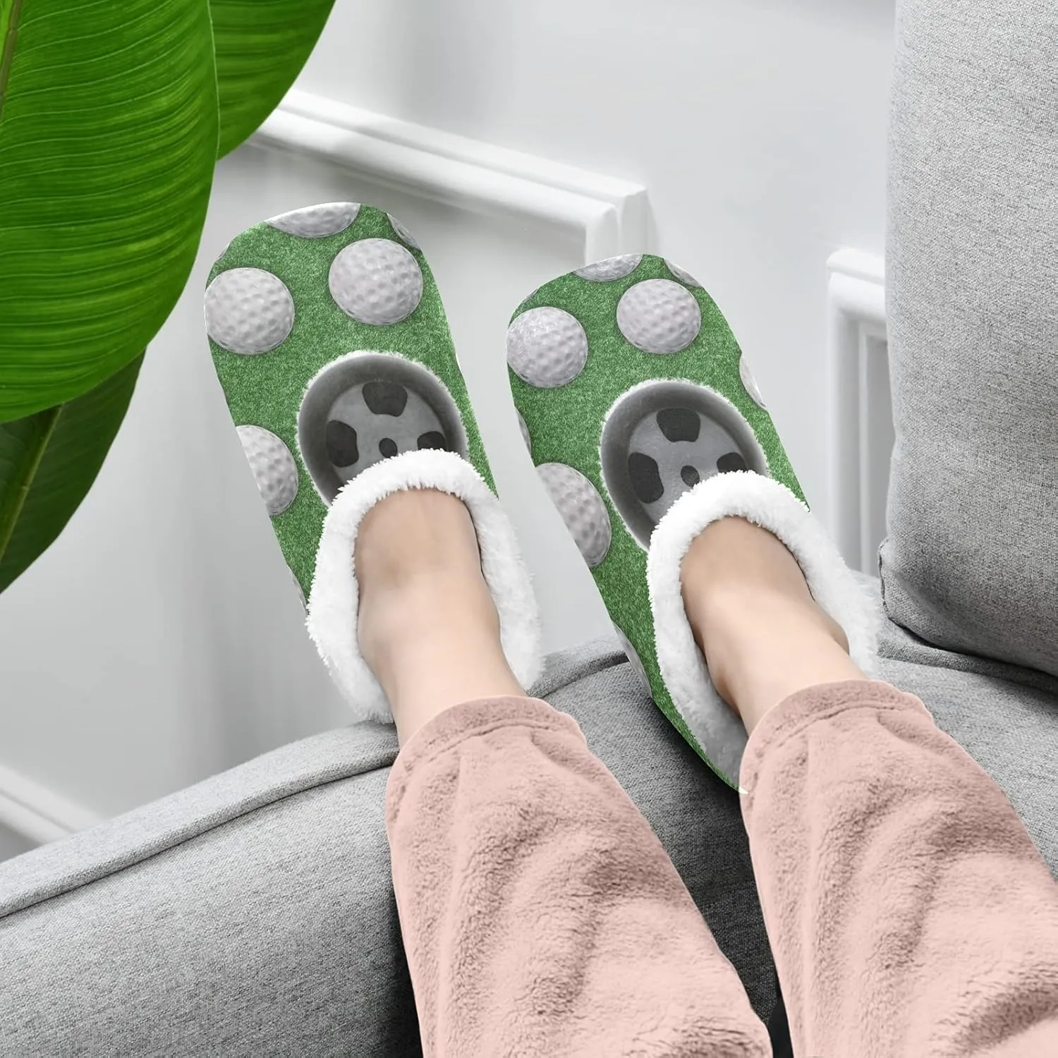Poeticcity Unisex Fuzzy House Slippers, Warm Fur Lining Shoes, Non-Slip Memory Foam Slippers M-XXL