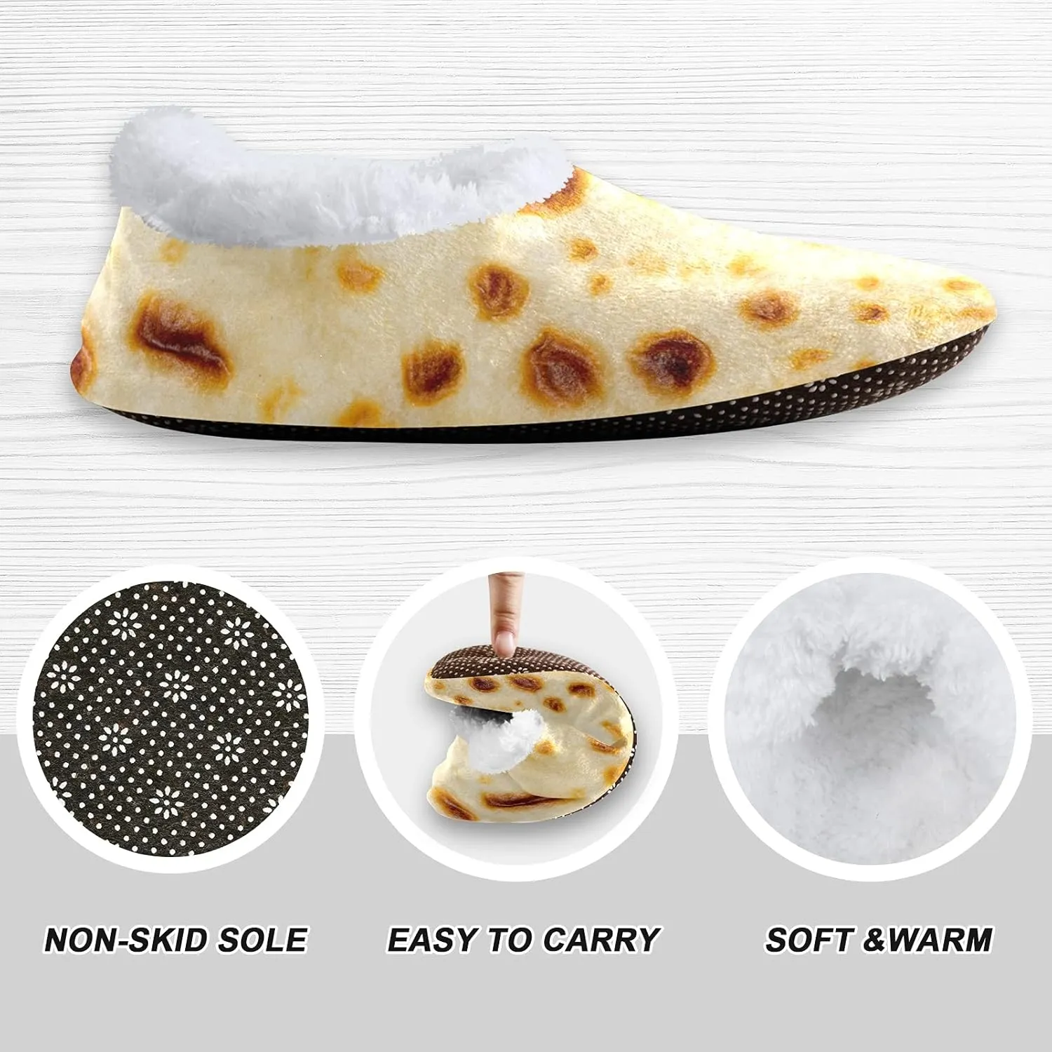 Poeticcity Unisex Fuzzy House Slippers, Warm Fur Lining Shoes, Non-Slip Memory Foam Slippers M-XXL