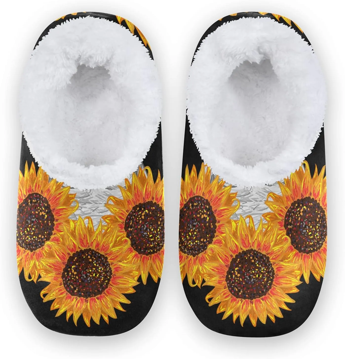 Poeticcity Unisex Fuzzy House Slippers, Warm Fur Lining Shoes, Non-Slip Memory Foam Slippers M-XXL