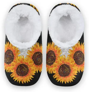 Poeticcity Unisex Fuzzy House Slippers, Warm Fur Lining Shoes, Non-Slip Memory Foam Slippers M-XXL