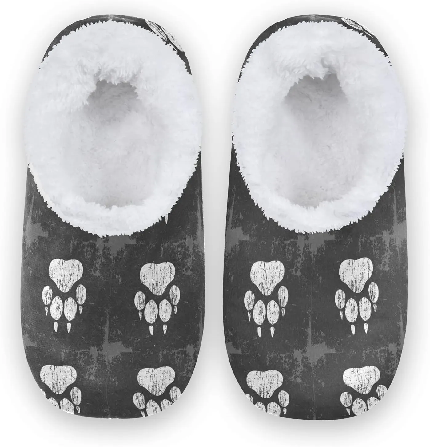 Poeticcity Unisex Fuzzy House Slippers, Warm Fur Lining Shoes, Non-Slip Memory Foam Slippers M-XXL