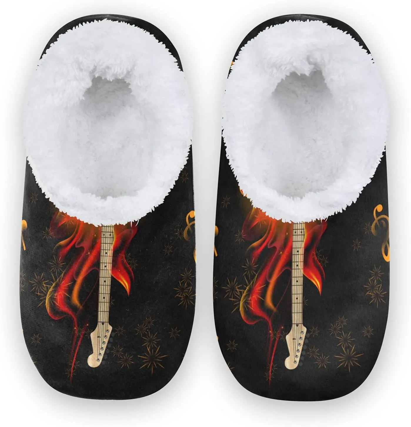Poeticcity Unisex Fuzzy House Slippers, Warm Fur Lining Shoes, Non-Slip Memory Foam Slippers M-XXL