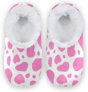 Poeticcity Unisex Fuzzy House Slippers, Warm Fur Lining Shoes, Non-Slip Memory Foam Slippers M-XXL