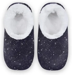 Poeticcity Unisex Fuzzy House Slippers, Warm Fur Lining Shoes, Non-Slip Memory Foam Slippers M-XXL