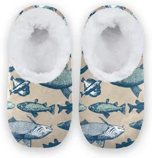 Poeticcity Unisex Fuzzy House Slippers, Warm Fur Lining Shoes, Non-Slip Memory Foam Slippers M-XXL