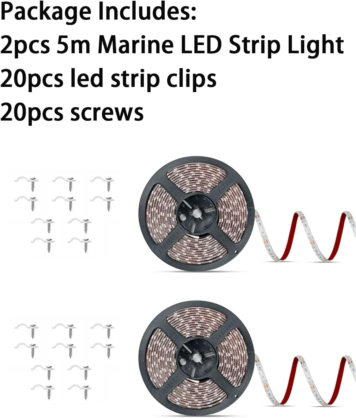 Pontoon Boat Light, Marine LED Strip for Duck Jon Bass Sailboat Kayak Flex Lighting, Deck Accent Courtesy Interior Lights for Fishing Night, Blue, 12V