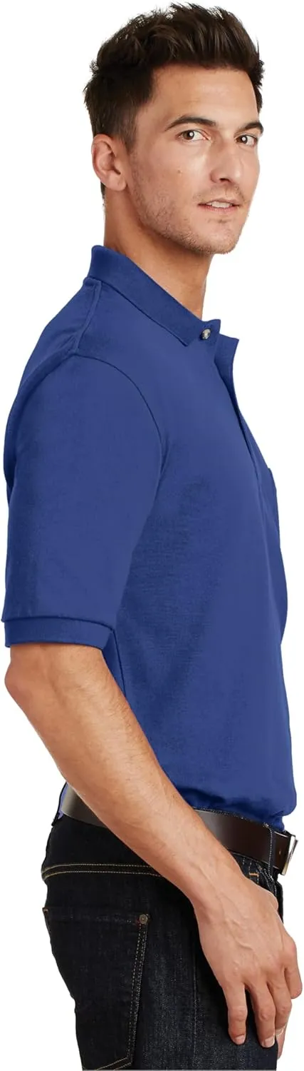 Port Authority Heavyweight Cotton Pique Polo with Pocket