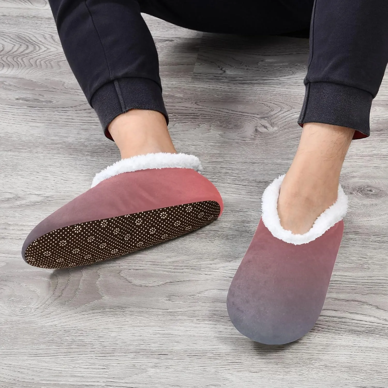 Purple Rose Gradient House Slippers Non-Slip Soft Comfy Slippers for Wedding