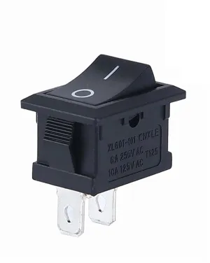 PURYN 5Pcs KCD1 Boat Car Rocker Switch 6A/10A 250V/125V AC ON-Off on-Off-on 250VAC 6A 125VAC 10A with Led Light 220V(2PIN Black)