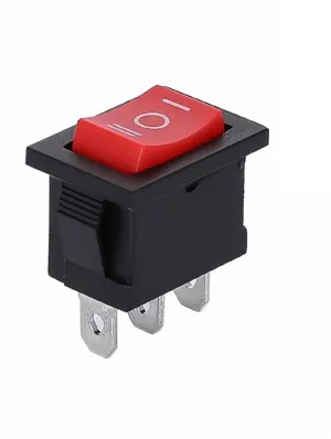 PURYN 5Pcs KCD1 Boat Car Rocker Switch 6A/10A 250V/125V AC ON-Off on-Off-on 250VAC 6A 125VAC 10A with Led Light 220V(3PIN 3End Red)