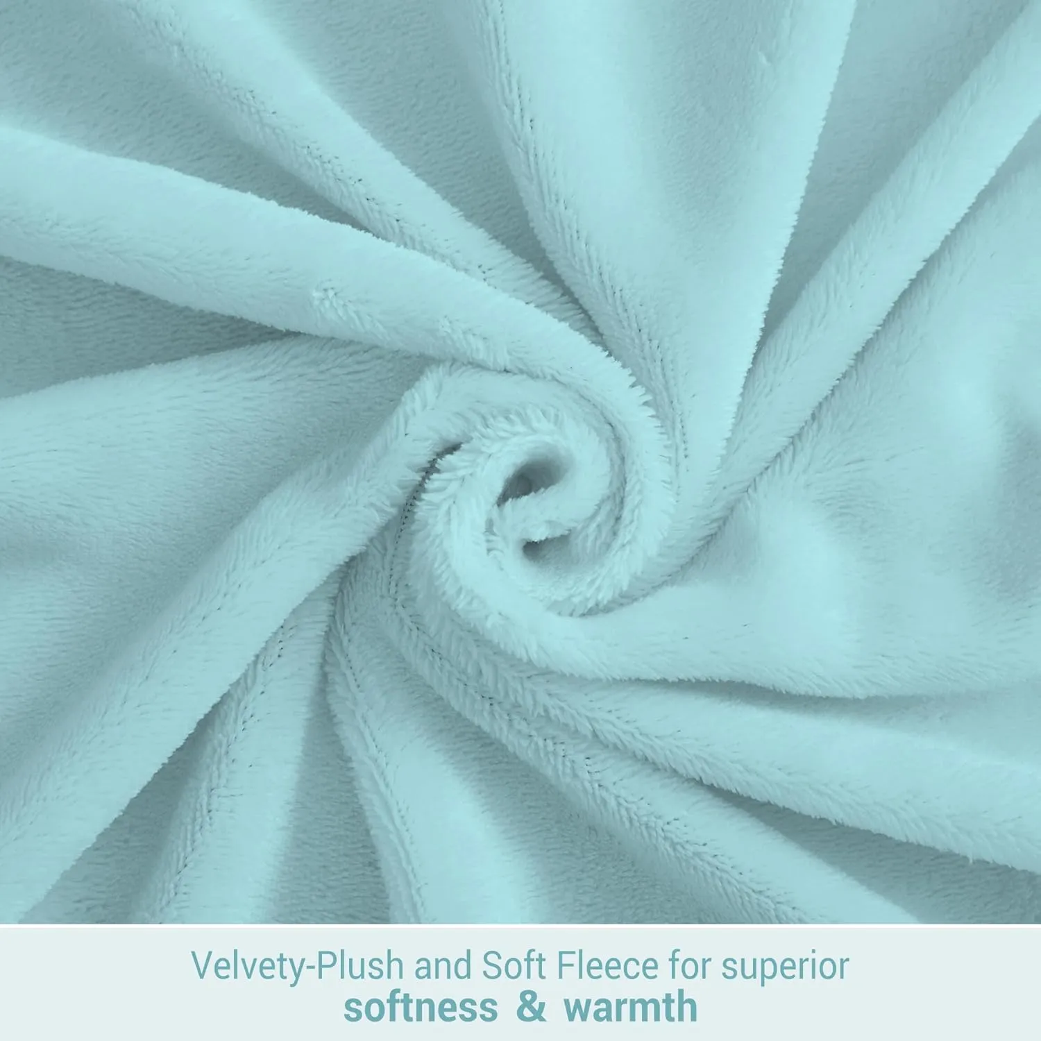 Queen Micro Fleece Sheets Set, 4-Piece Queen Size Bed Sheet Set, Plush Velvet Fleece Sheet Set with 15" Deep Pocket Fitted Sheet, Flat Sheet, 2 Pillowcase, Soft and Warm, Aqua