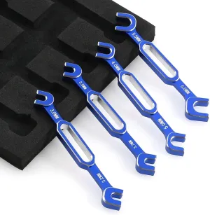RC Aluminum Alloy Wrench Turnbuckle Nut Ball 3.0/3.2/3.5/3.7/4.0/5.0/5.5/6.0mm Joint Remover Universal Repair Tools Set for RC Crawler Truck Off Road Car Boat Drone Airplane (Bule)