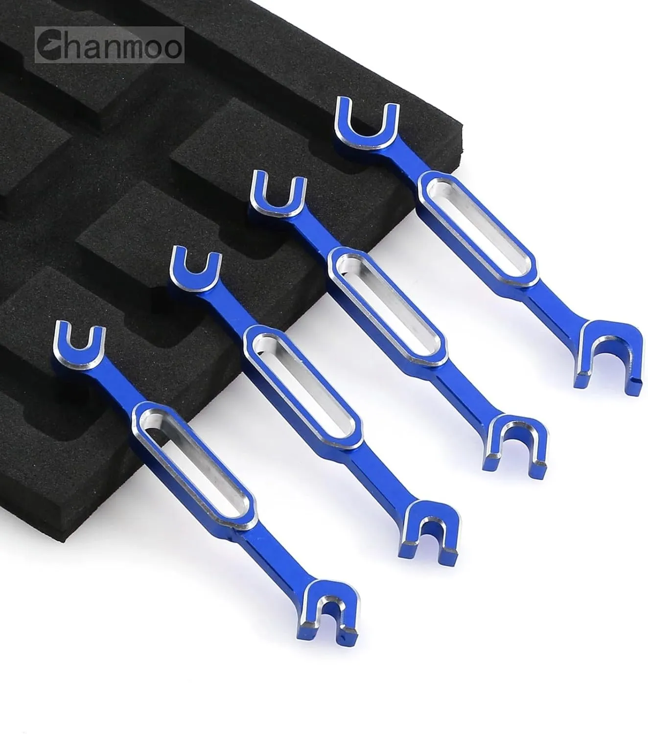 RC Aluminum Alloy Wrench Turnbuckle Nut Ball 3.0/3.2/3.5/3.7/4.0/5.0/5.5/6.0mm Joint Remover Universal Repair Tools Set for RC Crawler Truck Off Road Car Boat Drone Airplane (Bule)