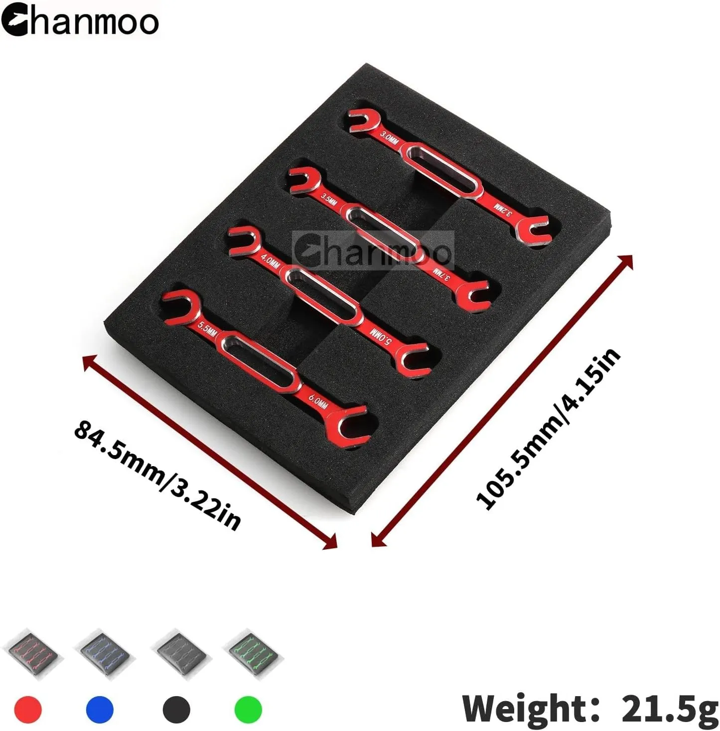 RC Aluminum Alloy Wrench Turnbuckle Nut Ball 3.0/3.2/3.5/3.7/4.0/5.0/5.5/6.0mm Joint Remover Universal Repair Tools Set for RC Crawler Truck Off Road Car Boat Drone Airplane (Bule)