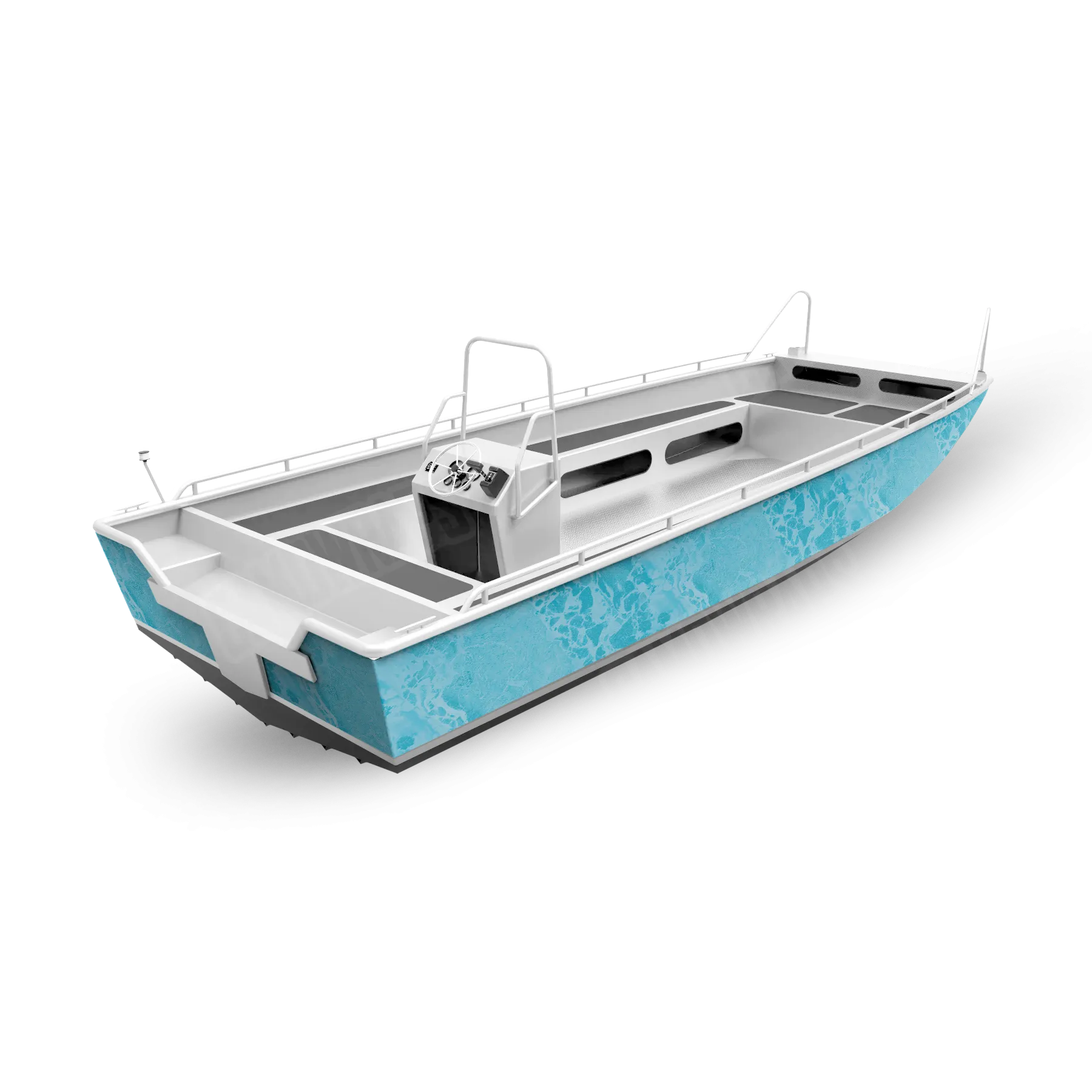 Realtree WAV3 Light Blue Fishing Boat Vinyl Wrap