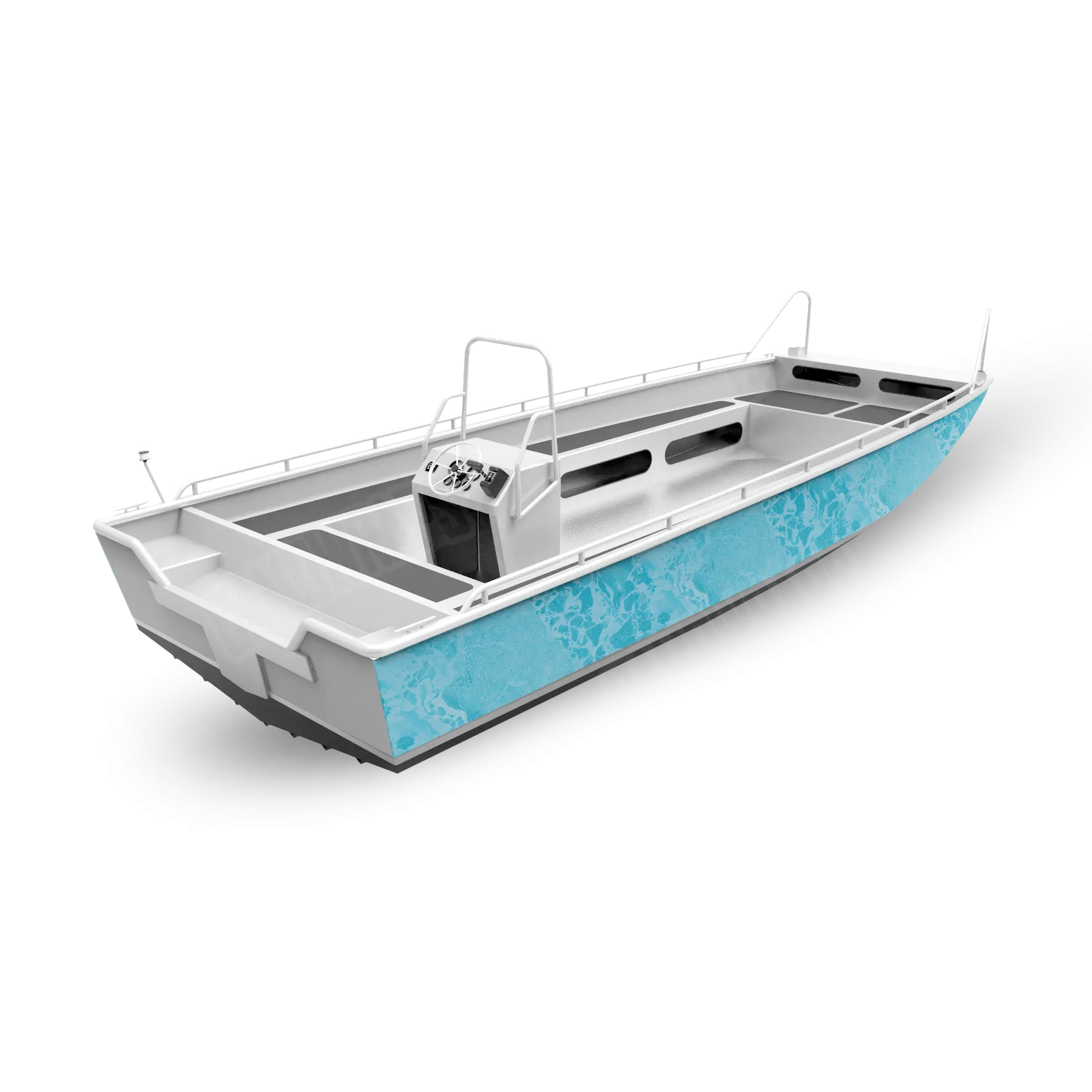 Realtree WAV3 Light Blue Fishing Boat Vinyl Wrap