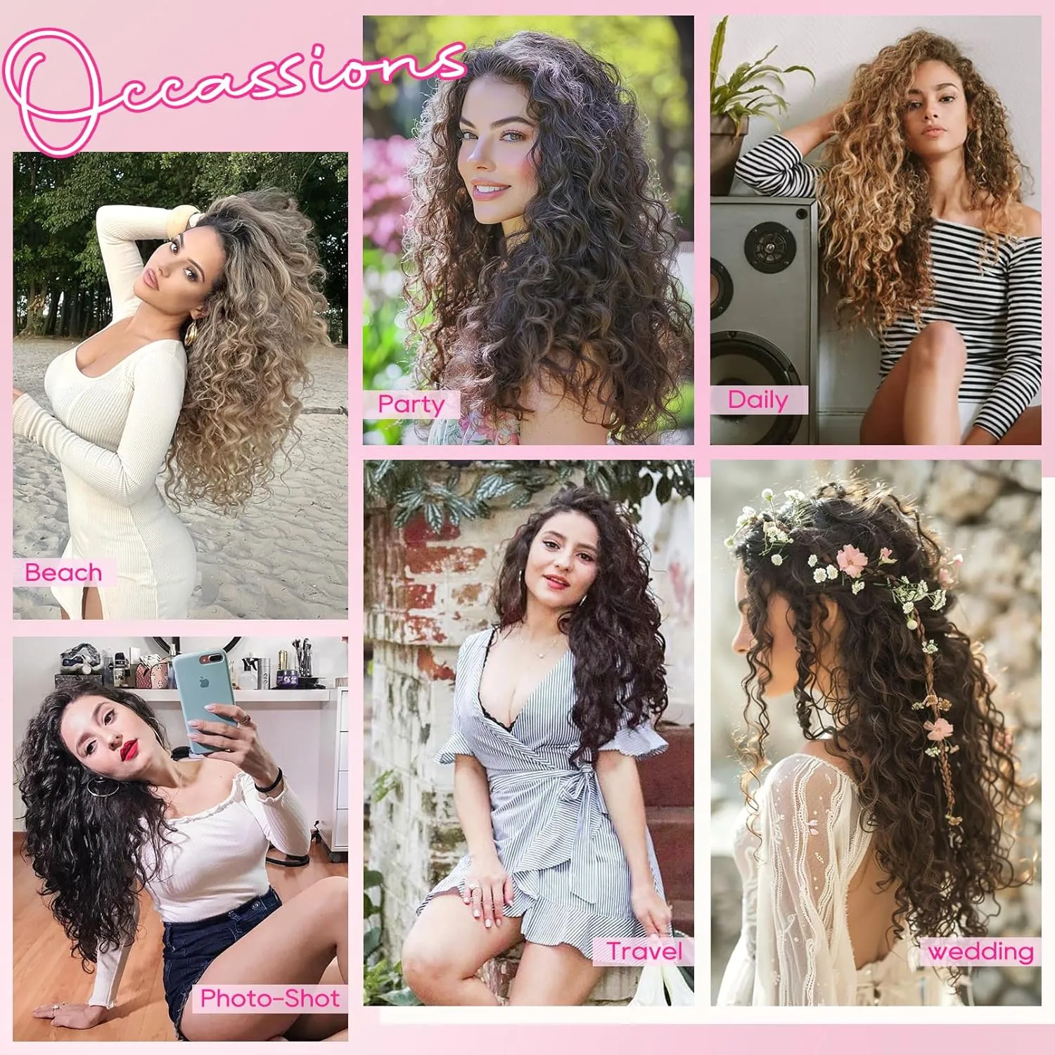 REECHO Curly Hair Extensions, 4PCS 16 inch Clip in Hair Extensions Lace Weft Short Curly Hair Extensions Clip Ins Invisible Natural Hairpieces for Women, Ash Blonde with Highlights