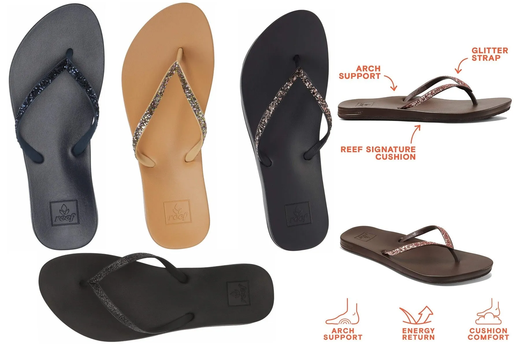 Reef Women's Cushion Bounce Stargazer Stylish, Comfortable FlipFlop Sandal, Black