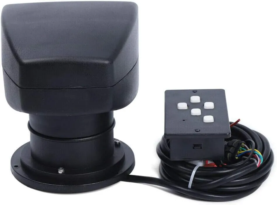 Remote Control Spotlight Marine Boat Searchlight Spot Light Work Light 360 Degree Rotation 100W Bulb 12V with Remote Control for Boat Truck Car