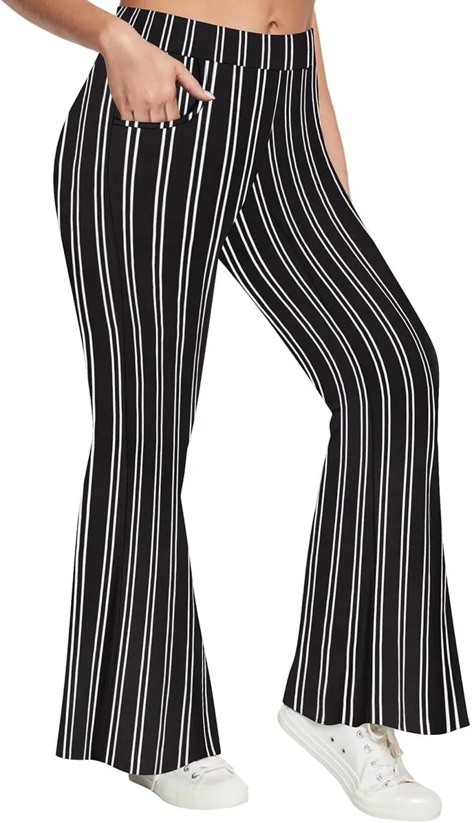 RITERA Plus Size Pants for Women Long Flared Pants Oversized Boot Cut Leggings Tummy Control Bell-Bottoms Basic Tight