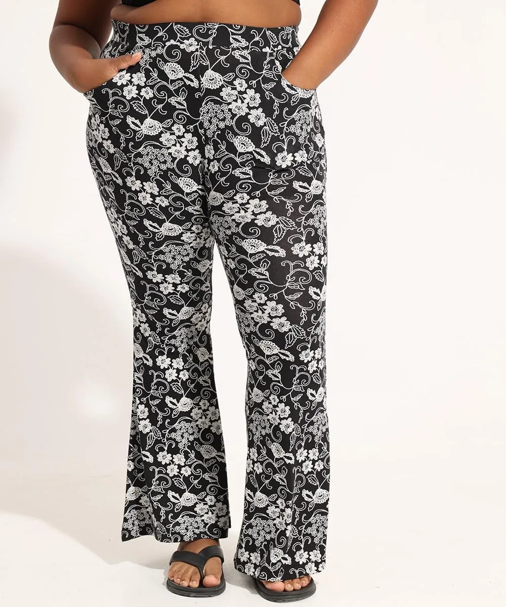 RITERA Plus Size Pants for Women Long Flared Pants Oversized Boot Cut Leggings Tummy Control Bell-Bottoms Basic Tight