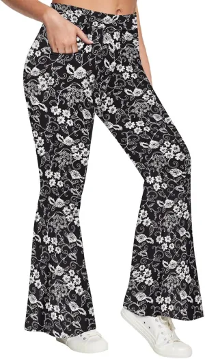 RITERA Plus Size Pants for Women Long Flared Pants Oversized Boot Cut Leggings Tummy Control Bell-Bottoms Basic Tight