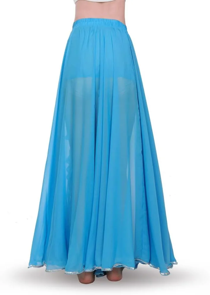 ROYAL SMEELA Women's Chiffon Skirt Belly Dance Costume for Women Dancing Dress High Split Beach Ruffle Bellydance Skirts