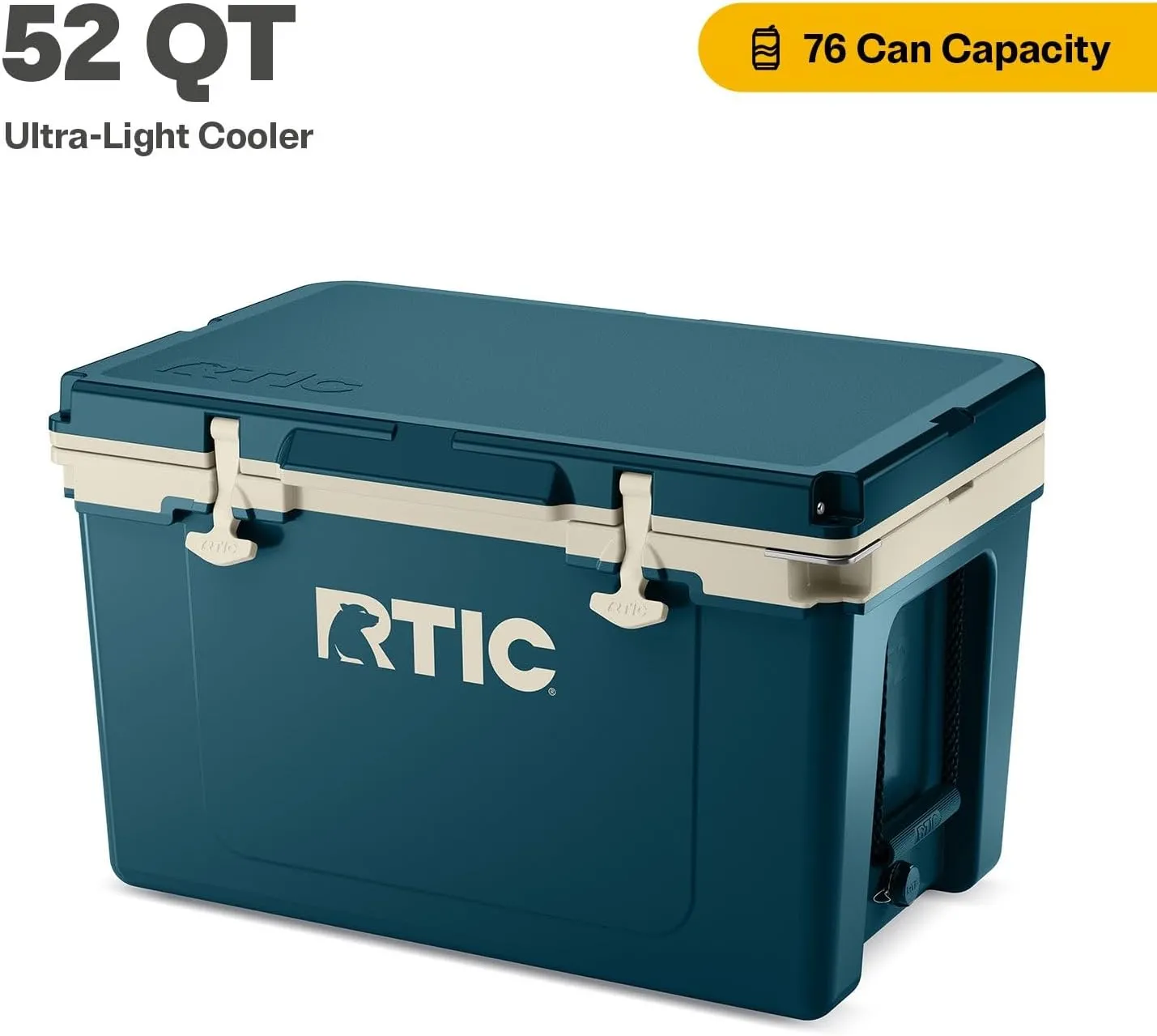 RTIC Ultra-Light 52 Quart Hard Cooler Insulated Portable Ice Chest Box for Beach, Drink, Beverage, Camping, Picnic, Fishing, Boat, Barbecue, 30% Lighter Than Rotomolded Coolers