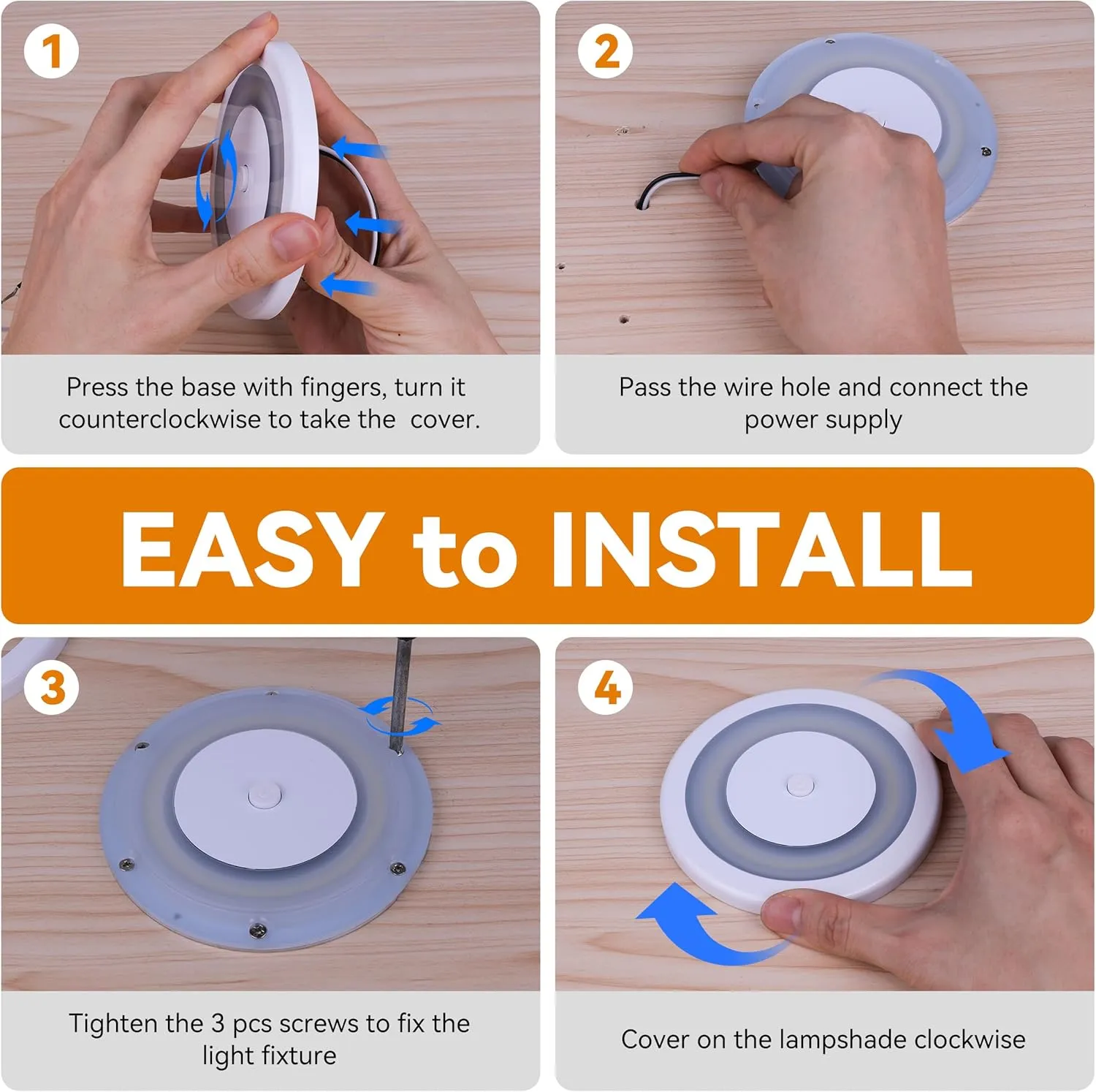 RV Boat LED Ceiling Dome Light 12V 600LM RV Puck Light Dimmable Disk Light with Dimmer Switch RV Interior Lighting for RV Boat Camper Trailer Motorhome