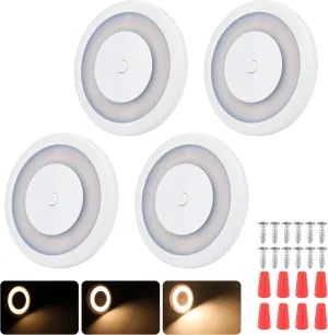 RV Boat LED Ceiling Dome Light 12V 600LM RV Puck Light Dimmable Disk Lighting with Dimmer Switch RV Interior Lighting for Boat Camper Trailer Motorhome