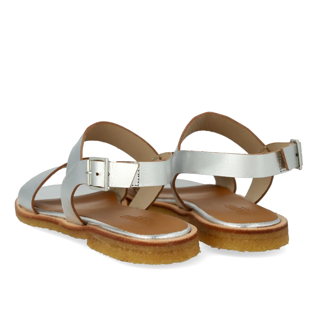 Sandal with gold buckle