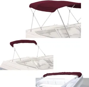 SavvyCraft 4 Bow Bimini Top Replacement Cover 9 Colors Options 8ft and 10ft Long, Durable Marine Grade Canvas Sun Shade Boat Canopy, Easy Install Zipper Sleeves, Replacement Canvas Only No Fram