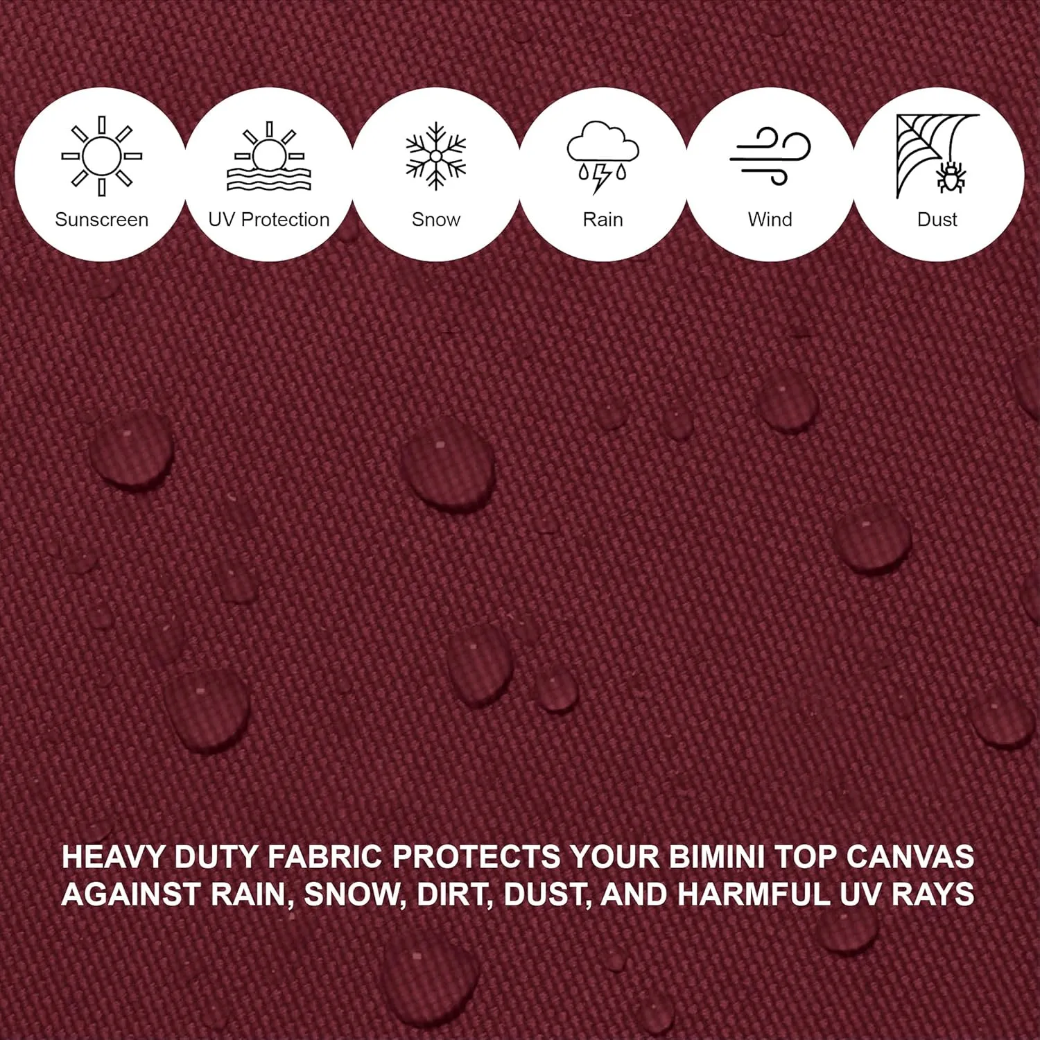 SavvyCraft 4 Bow Bimini Top Replacement Cover 9 Colors Options 8ft and 10ft Long, Durable Marine Grade Canvas Sun Shade Boat Canopy, Easy Install Zipper Sleeves, Replacement Canvas Only No Fram